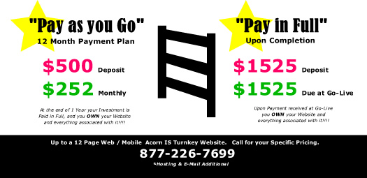 "Pay as you Go" vs. "Pay in Full" Payment Options for New Site Design